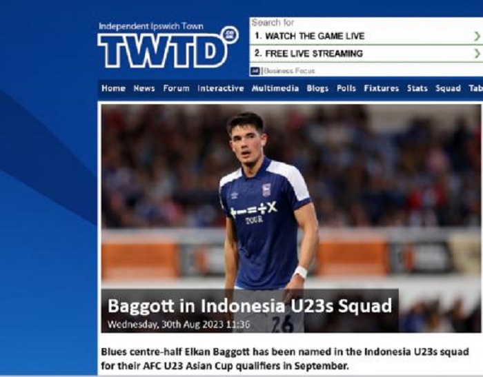 Media Inggris Soroti Elkan Baggott yang Dipanggil Timnas Indonesia U-23 ke Kualifikasi Piala Asia U-23 2024